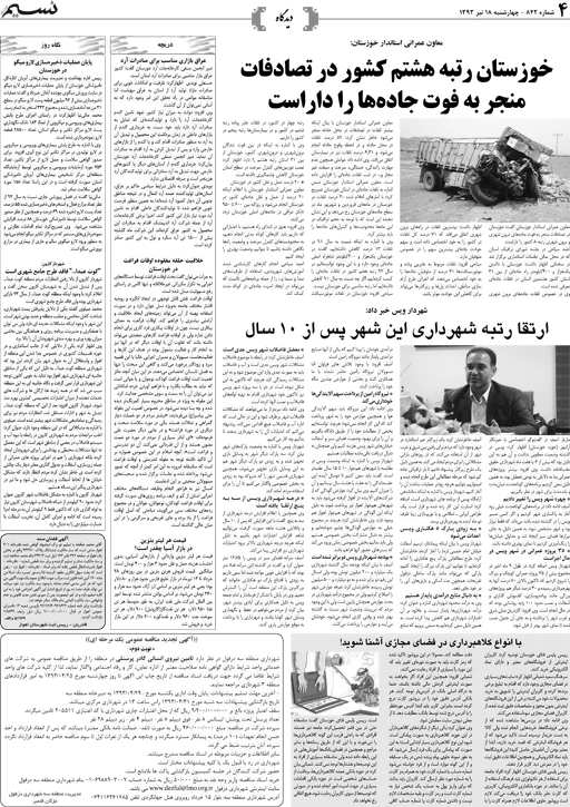 صفحه دیدگاه روزنامه نسیم شماره 842